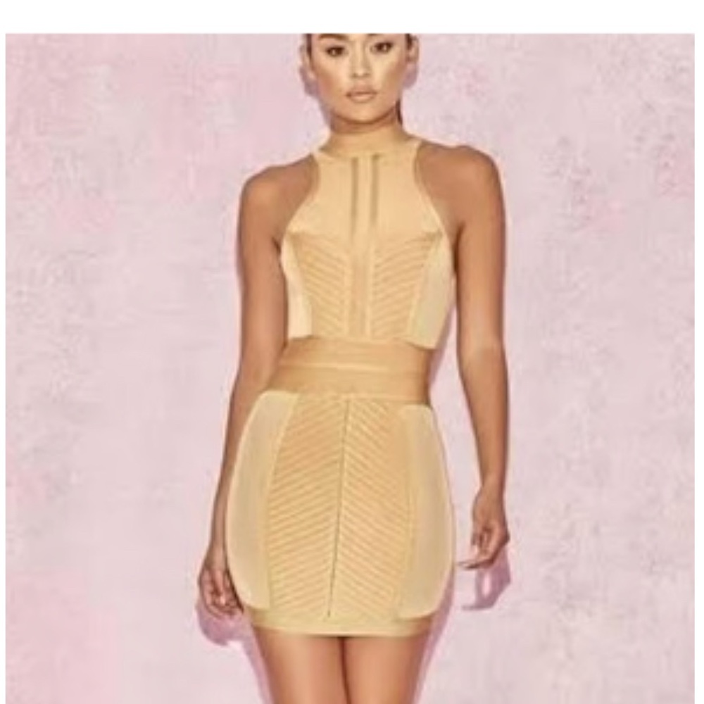 House of CB Gold Sandrine Dress size medium